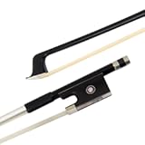 Kmise Carbon Fiber Violin Bows: Lightweight Violin Bow 4/4, Anti-Deformation Full Size Fiddle Bow, Ultra-Stretchy Horse Hair, Gift for Professional, Beginner, Adults, Kids Violins Practice (Black)