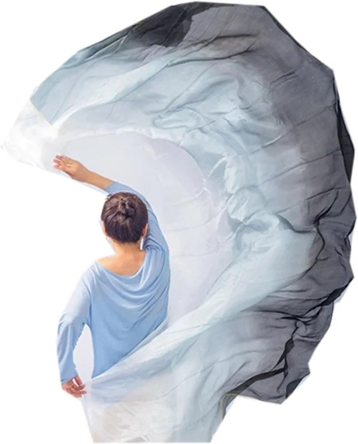 SSDDLZEQ Stage performance version Belly Dance Silk Veil, Hand-tossed Scarf/shawl 250cm 270cm(3,2.7m)
