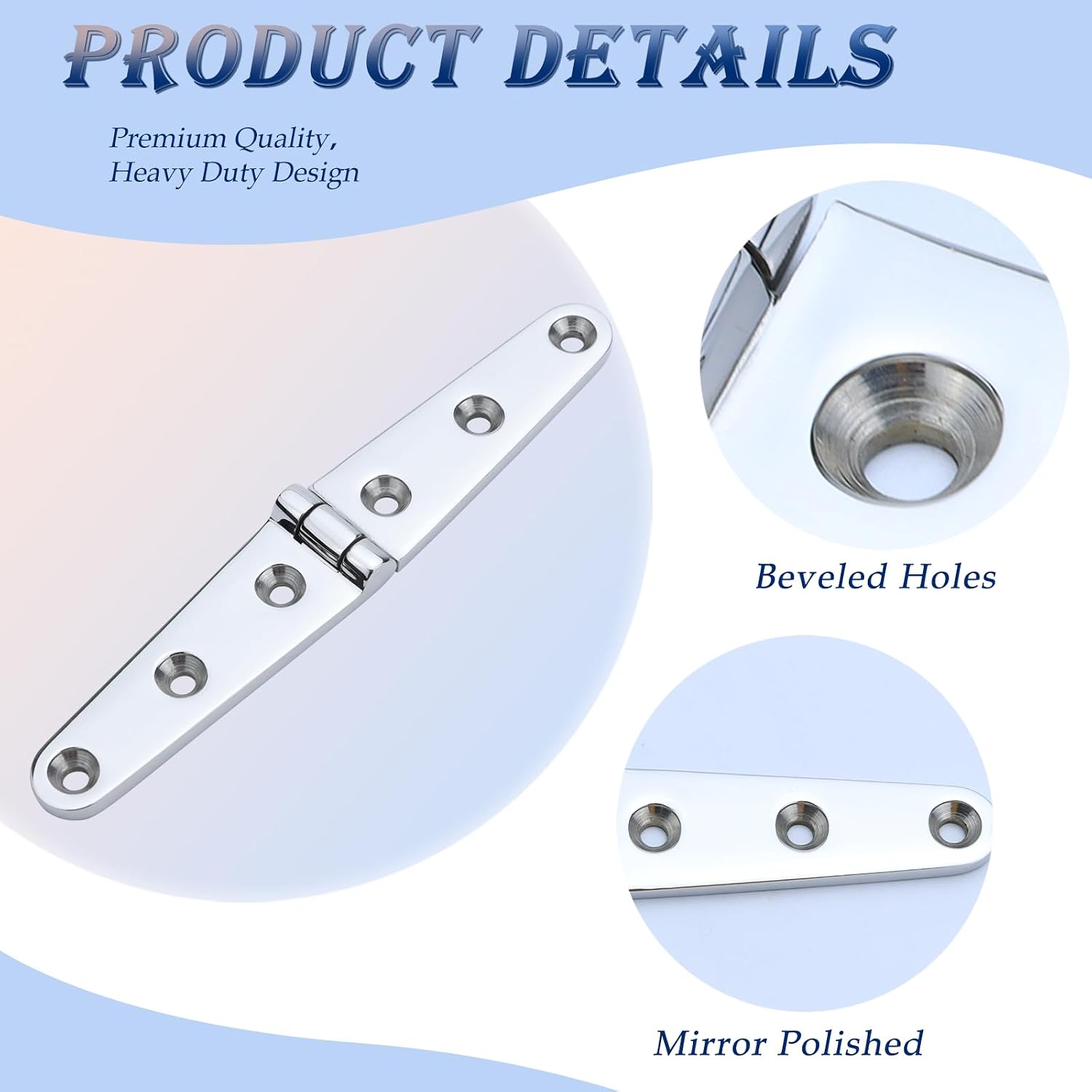 YANYUCB Boat Hatch Hinge 316 Stainless Steel Cabinet Door Casting Hinges Marine Hardware with Screw for Boat (4 inch x 1 inch)(6.3 inch x 1 inch)