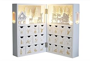 24-Drawer Wooden Christmas Advent Calendar Countdown