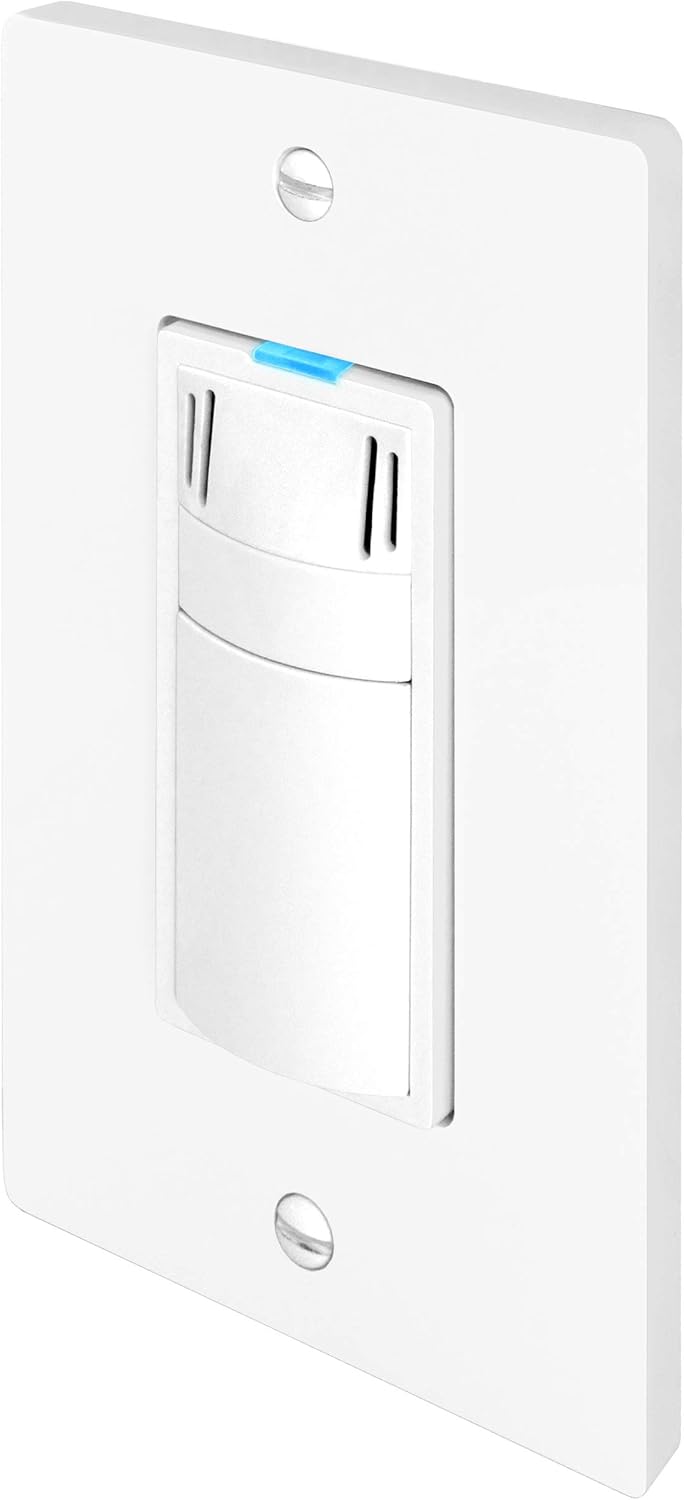🛒 Crazy Deals DewStop FS-300-W1 Adjustable Bathroom Fan Humidity Control Switch with Adjustable Timer (White)