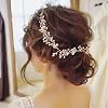 Chargances Wedding Crystal and Pearl Hair Vine Extra long Bridal Hair Vine Headpiece Hairpiece Bohemia Headband Gold Hair Vine Bridesmaid Boho Bridal Headpiece Hair Vine for Bride Jewelry gold
