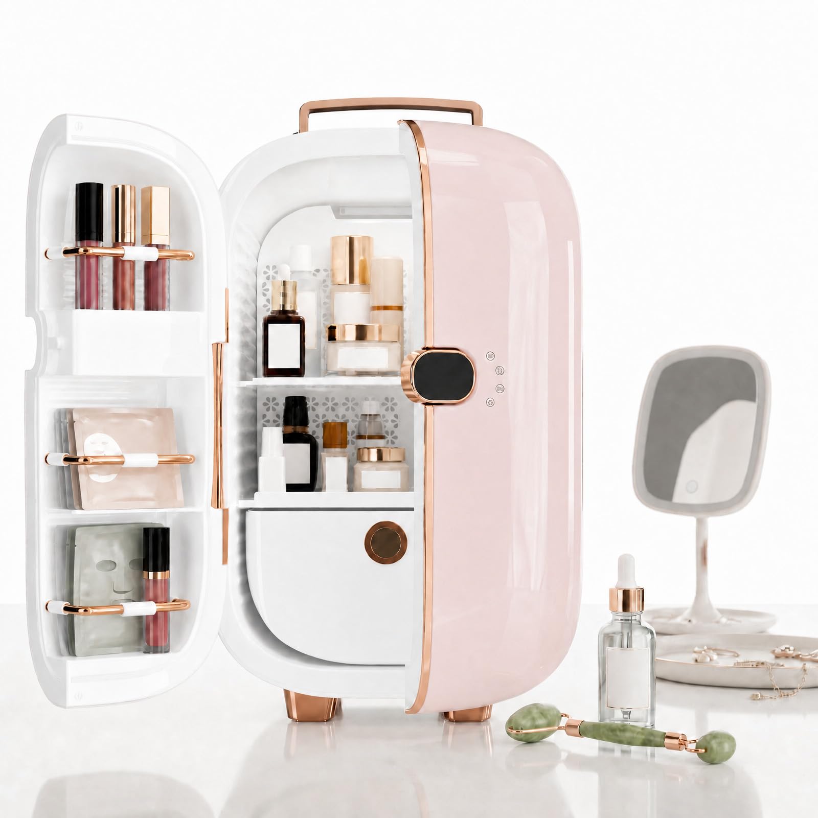 TABU 12L Mini Skincare Fridge with LED Display, Pink