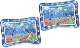 Toyvian 2 Peças Almofada De Água Tapete Sensorial De Água Tapete De Tempo De Barriga Inflável Tapete De Água Para Recém-Nascidos Centro De Recreação Inflável Tapete Flutuante Infantil