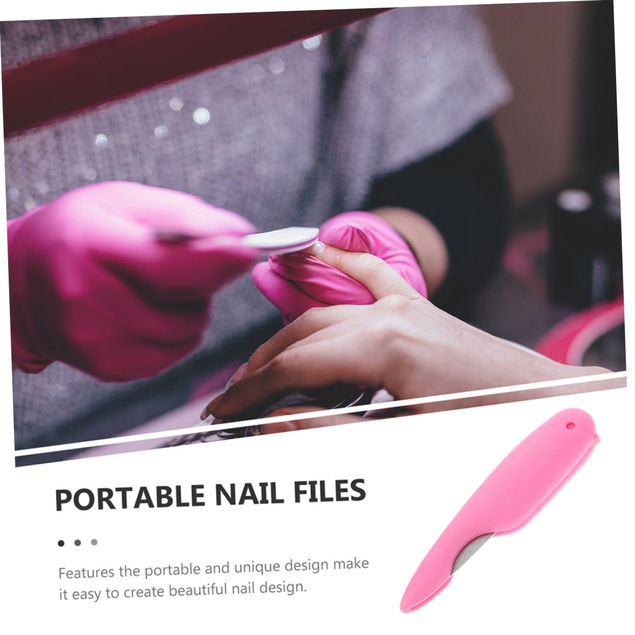 Abs e Metallo Lime per Unghie Rosa Pieghevoli 8 Pezzi | Uso Domestico e Salone, Superficie Levigante Doppia, Design Delicato e Chic, Formato Compatto Personale