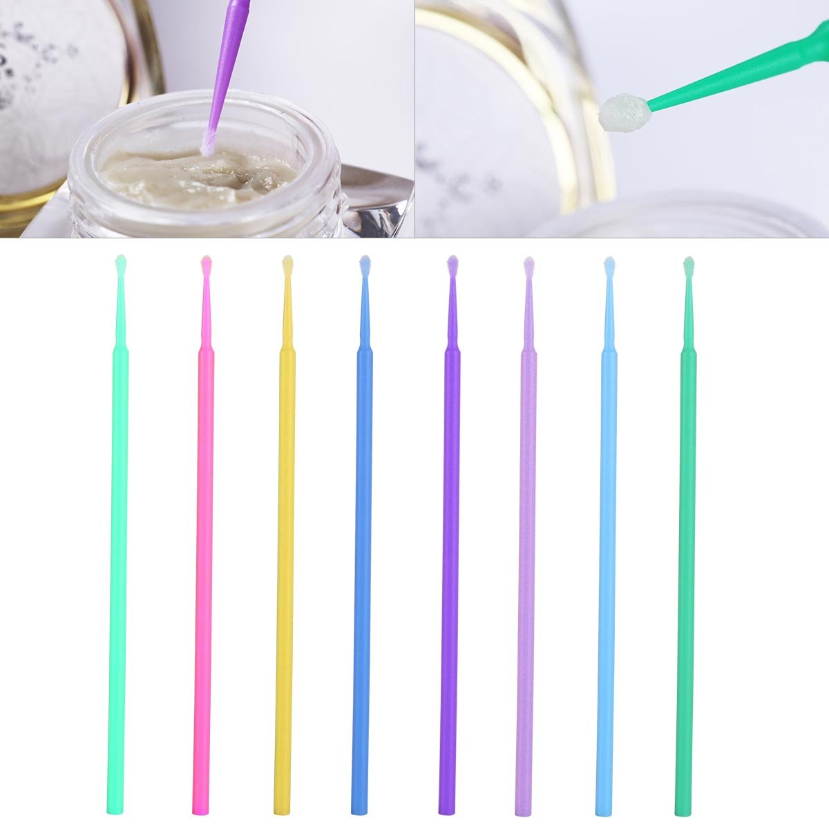 Disposable Micro Brushes Applicator, Micro Swabs Mascara Wands for Eyelash
