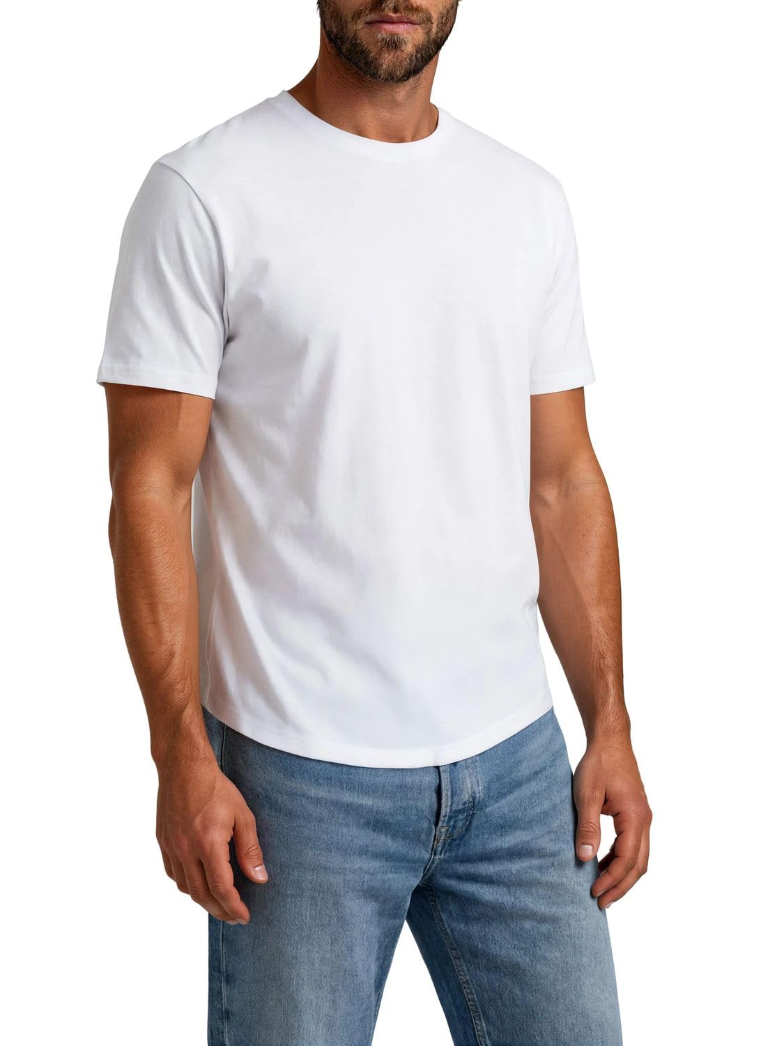 Only & Sons ONSJEFF Longy T-shirt męski, regularny krój, zestaw 5 sztuk, długi krój, okrągły dekolt, krótki rękaw, na lato, czarny, biały, niebieski, beżowy, szary, zielony, S M L XL XXL 3XL