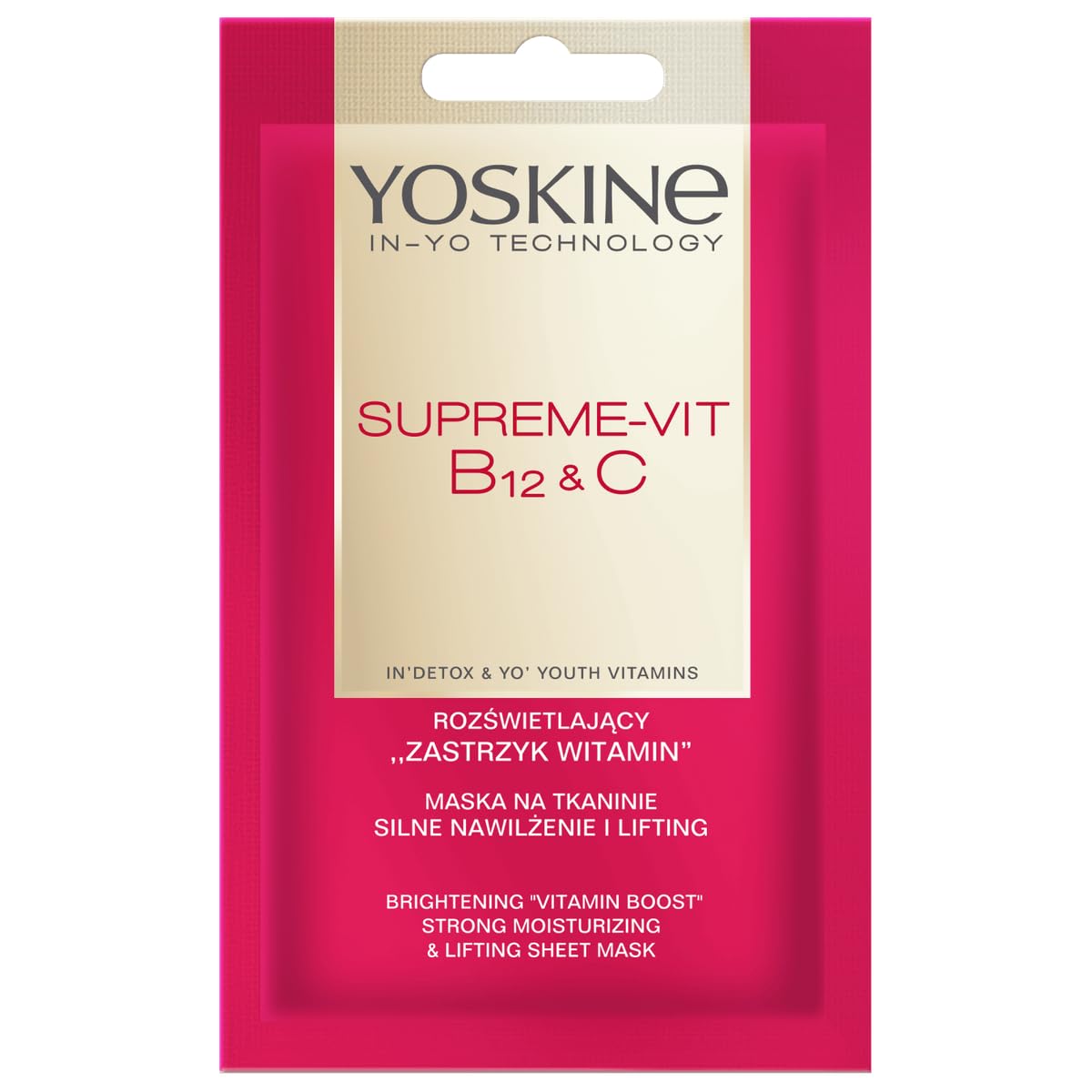 Yoskine Transparent Supreme Vit B12 + C Maske Aufhellende Vitamin Injektionsmaske Für Strahlende Haut 20Ml