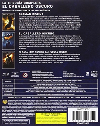 La Trilogía Batman: Batman Begins, El Caballero Oscuro, La Leyenda Renace - 3 Discos Steelbook Blu-Ray [Blu-ray]