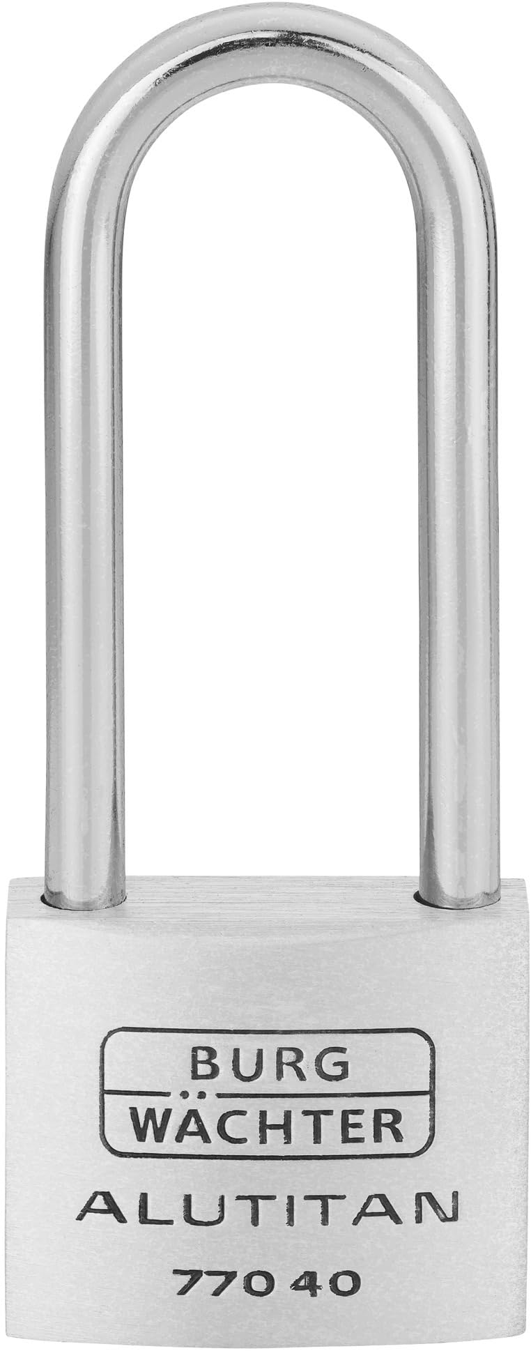 Burg-Wächter Vorhangschloss, Vorhängeschloss mit Schlüssel, 6,9 mm Bügelstärke, massives Aluminiumschloss, Innenwerk rostfrei, Gehärtet, Alutitan 770 HB 40 65 SB