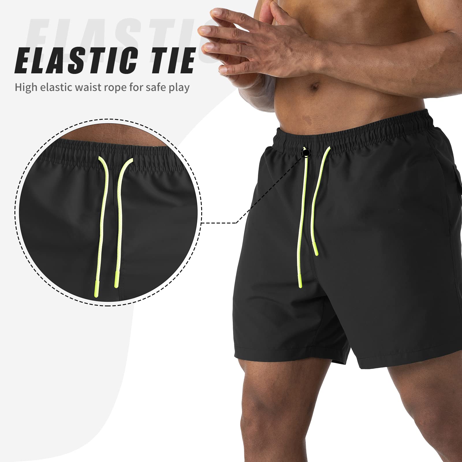 EDOTON Costumi da Bagno Uomo, Leggeri ad Asciugatura Rapida Costume Piscina Uomo Lungo Impermeabili Costume Uomo Mare con Cintura Regolabile e Tasche/Nuoto/Surf/Casual