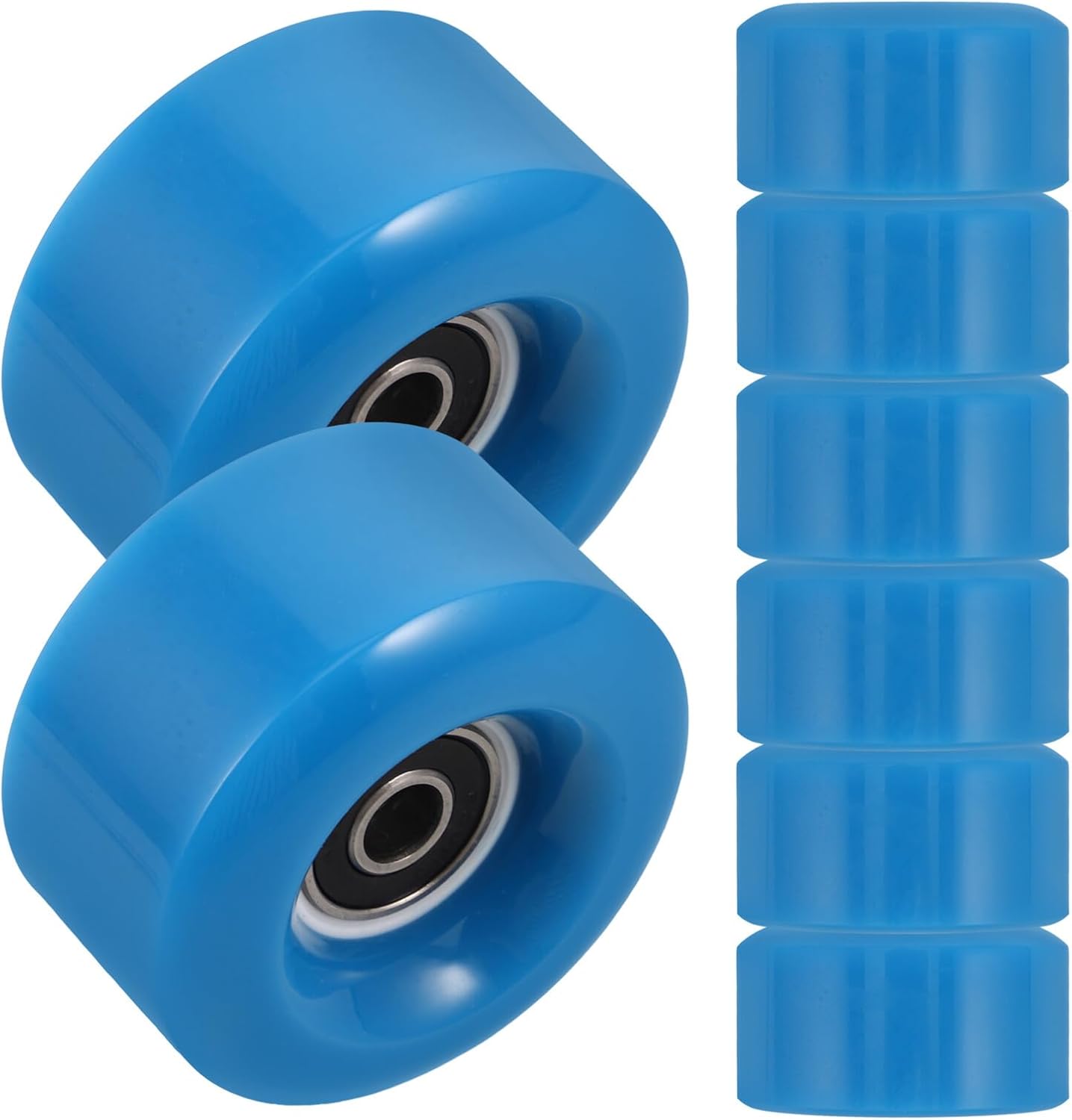 Roller Skate Replacement Wheels Set with Spanner, 8pcs Pu Quad Skate Wheels for Scooter and Luggage Repair, Non-light-up Sturdy Outdoor Skating Accessories