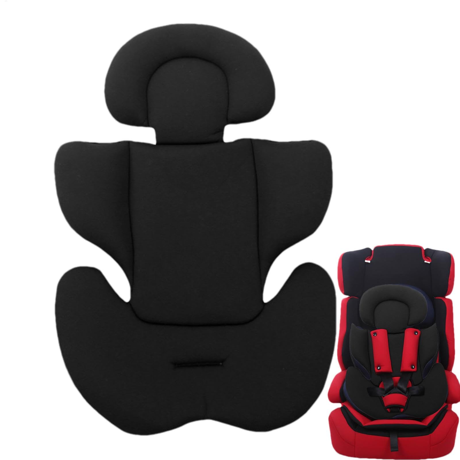 Baby Car Seat Insert, Soft Stroller Car Seat Insert Cushion, Baby Seat Reducer Car Seat Lining, Headrest Soft Portable Cushion, Newborns Cozy Sleeping Car Seat Cushion Baby Head Support(Black)
