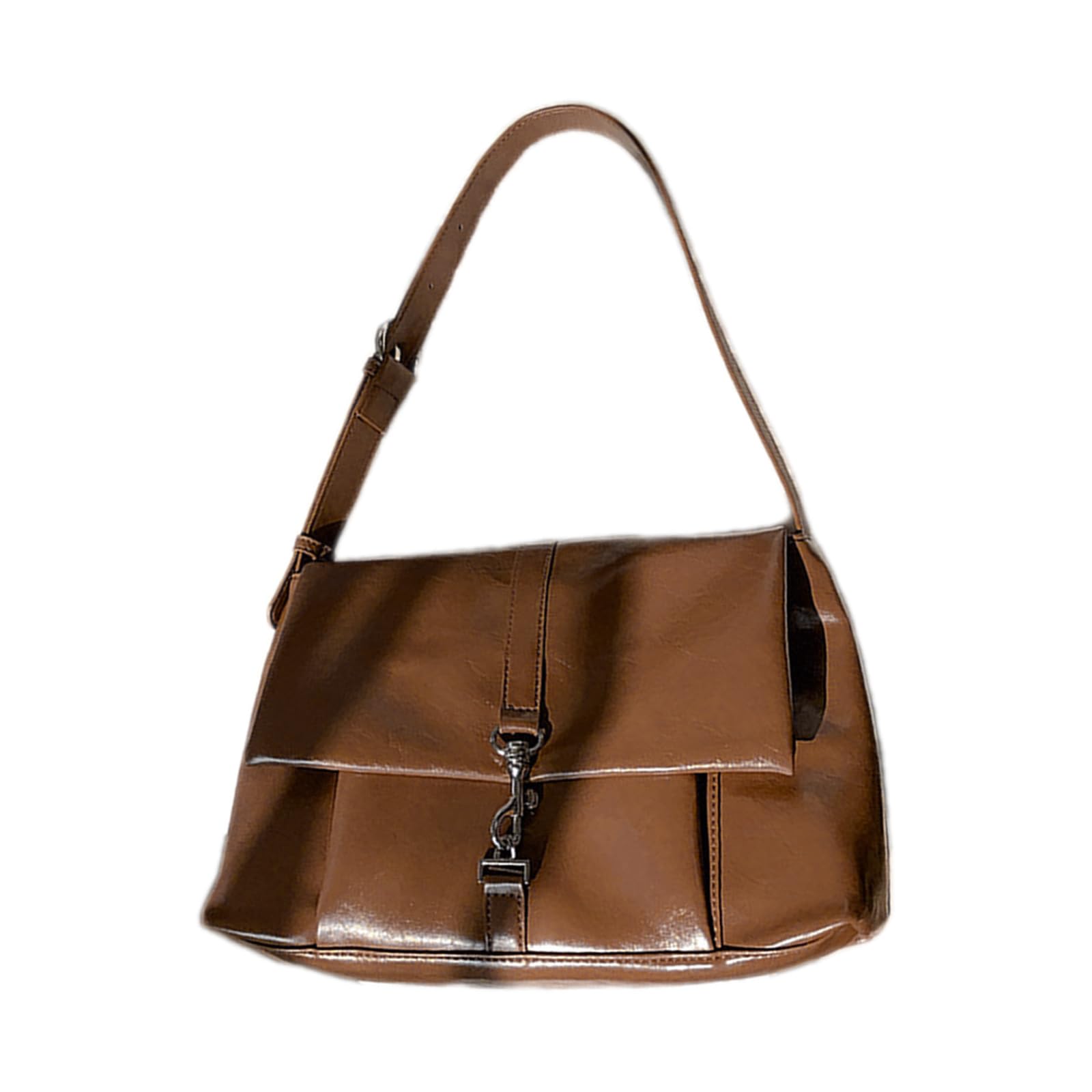 Sac à bandoulière décontracté pour femme grand sac à main fourre-tout en similicuir