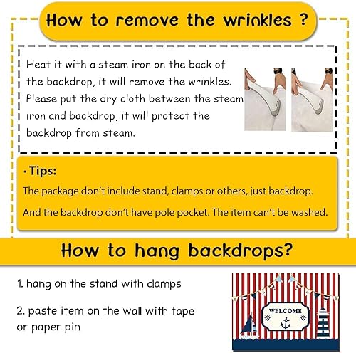 Miniatura 5 de Fanghui Fondo de fotografía para fiestas temáticas náuticas de 7 x 5 pies, color rojo y blanco, a rayas marinas, barco, decoración de fondo para