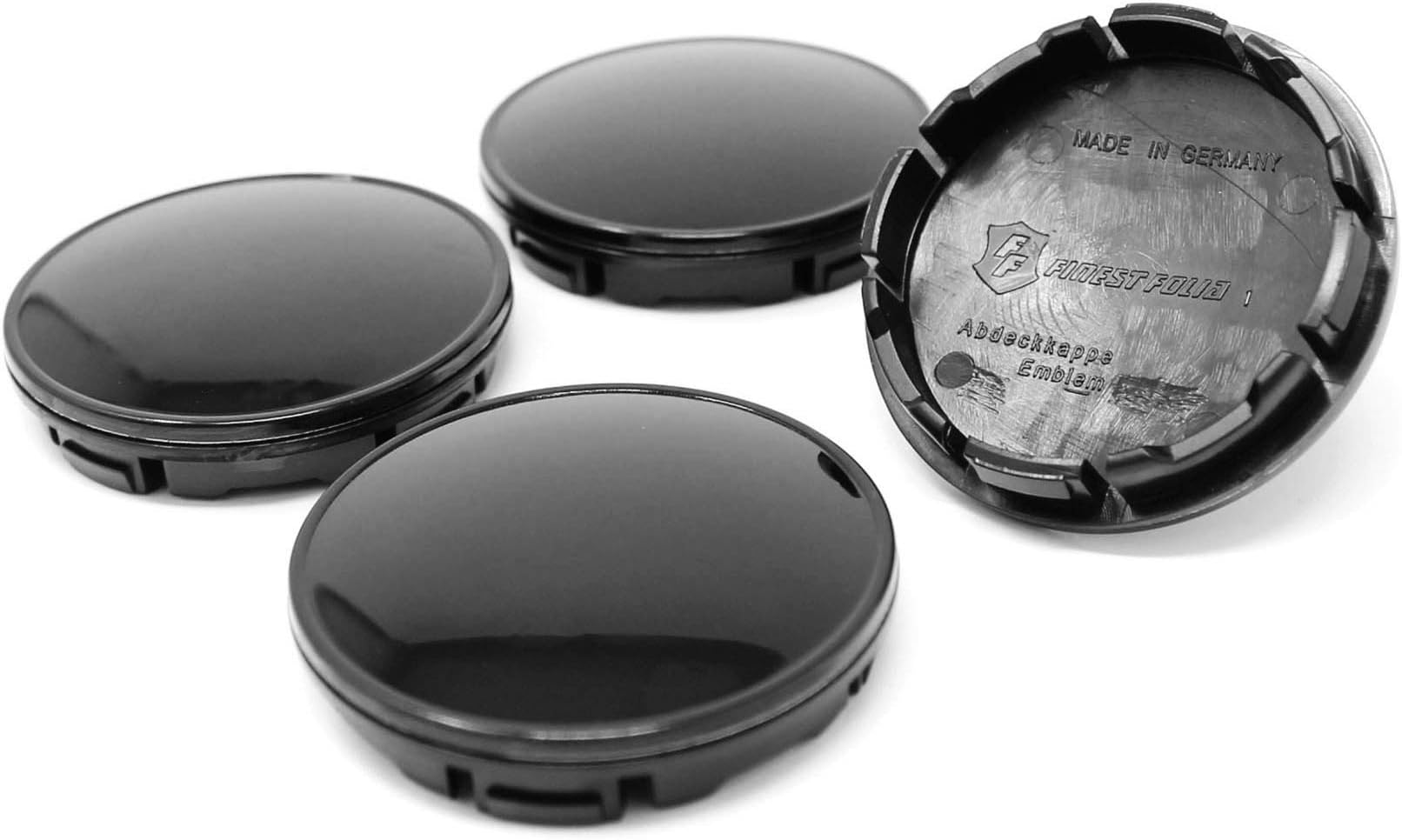 4X Hub Caps 56 or 60 mm Diameter ABS Plastic Aluminium Hub Caps for Rims Wheel Hubs Wheel Centre Caps Universal Car Accessories (Black, 56mm Ø)