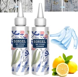 Sonsel Oil Stain Cleaner,Sonsel Oil Stain Remover,Garment Stubborn Stain Cleaner,Nml Stain Remover for Clothes,Sonsel Stain Remover,Grease Remover for Clothes,Fabric Stain Remover (2PC)