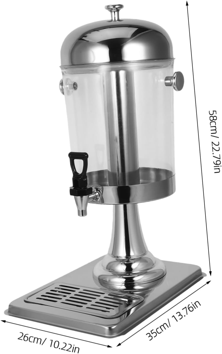 Mikinona Stainless Steel Beverage Dispenser with Spigot Transparent Hot Cold Drink Container for Milk Tea Juice Catering Supplies for Parties and Events