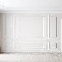 Vista 7 de Pangda Kit de 3 molduras de pared autoadhesivas estilo capa interior y exterior, panel de zócalo prefabricado para decoración de molduras de pared