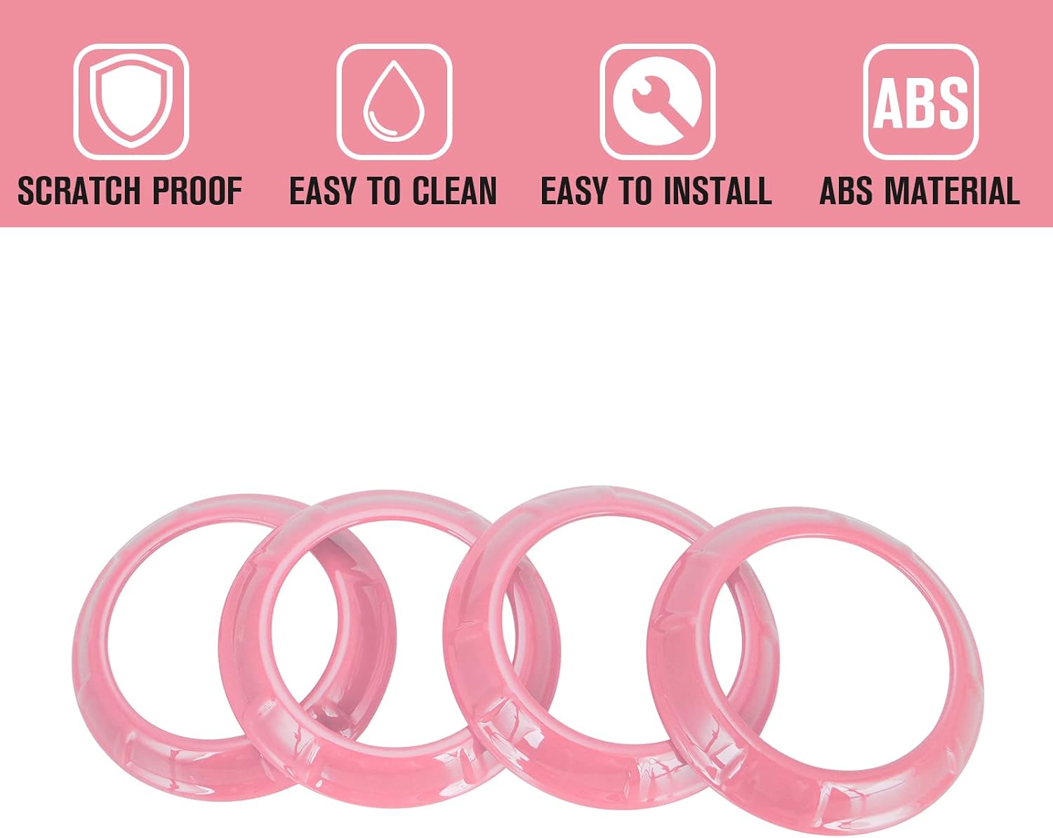 JeCar 4PCS Center Console Dash Air Conditioner Vent Cover Trim Interior Accessories Compatible with Jeep Wrangler JK JKU 2011-2018 (Pink) image 4
