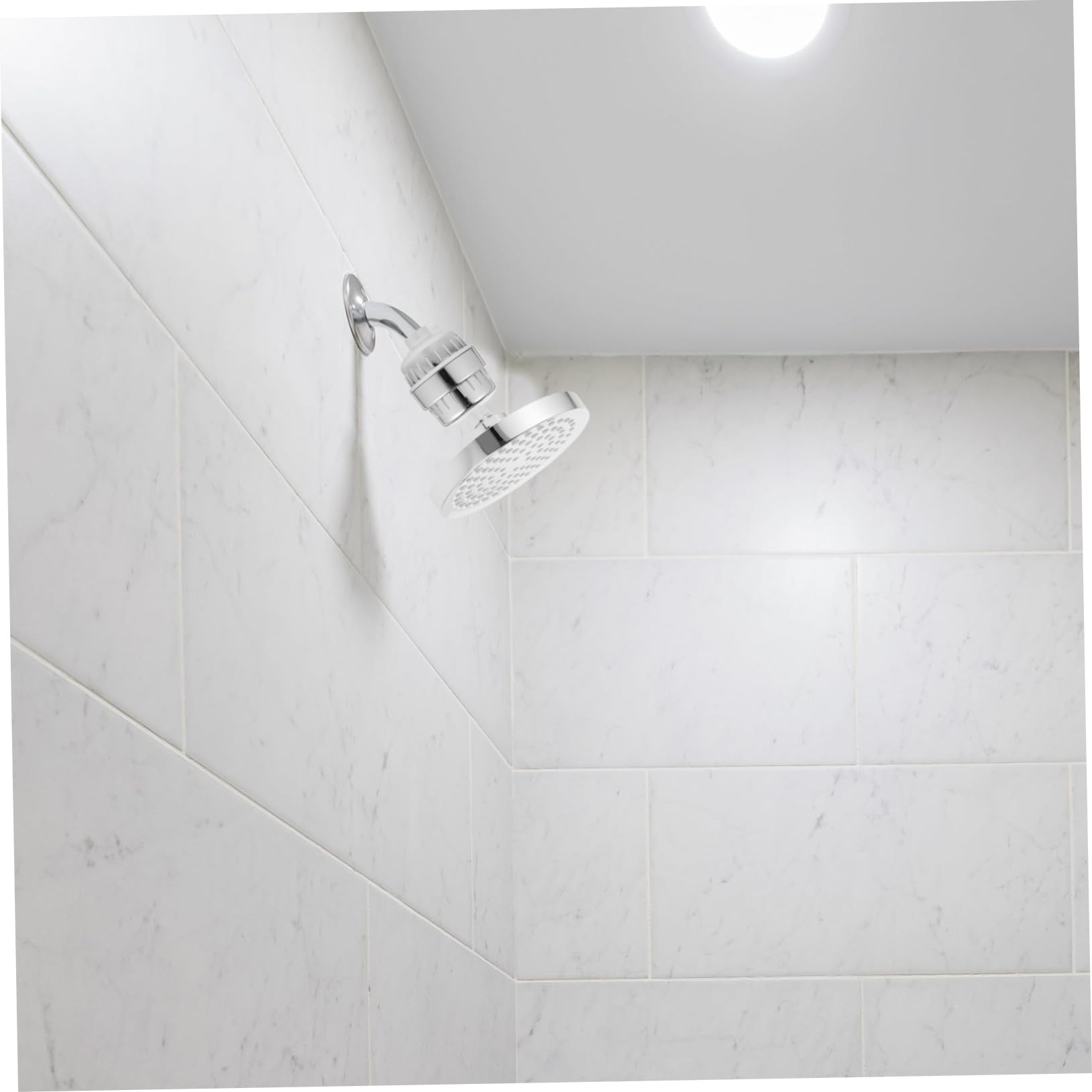 Anneome Filtro de Ducha y Dirección Ajustable para Agua Dura 15 Niveles de Filtración Múltiple Cabezal Rotativo 360° Material Abs y Algodón para Baño
