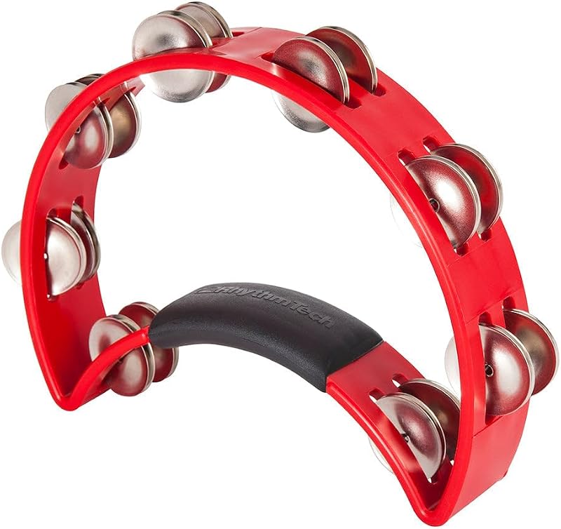 RhythmTech RT1030 Pandereta, Jingles de níquel, Rojo | 0