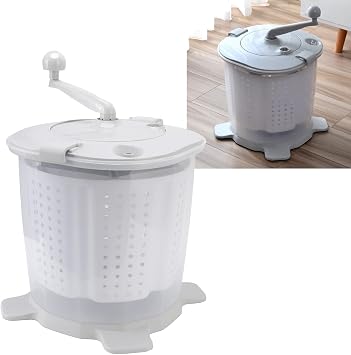 Washing Maching, Hand Crank Washing Machine Manual Washer with Detachable Wash Basket Portable Washing Maching 1200rpm Rotating Speed & Fast Dehydration Easily Washer for Dormitory Apartment Camping