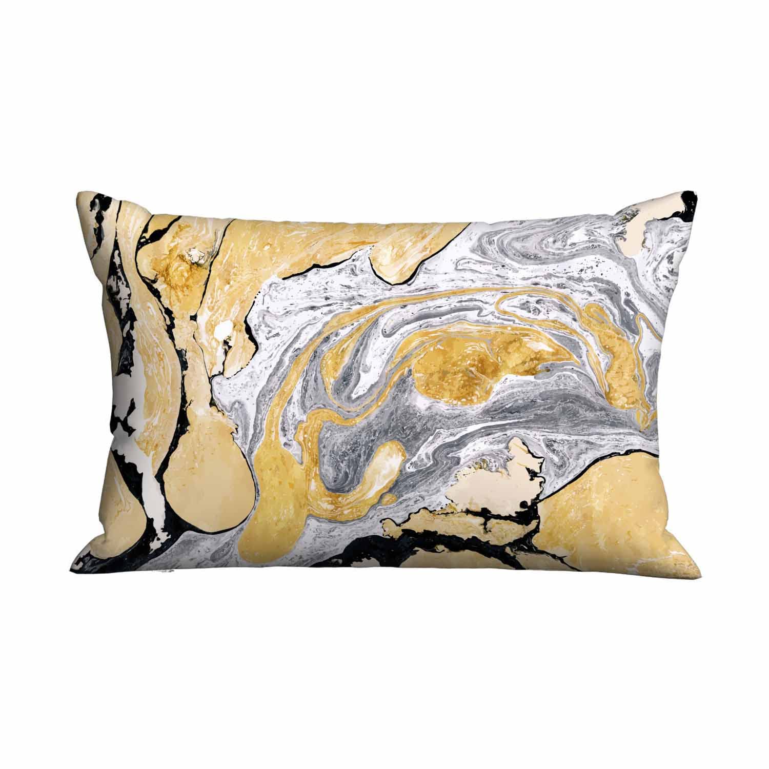 Mugod Pillow Case Gold Black Marble Texture,Throw Pillow Cover Decor for Sofa Bed Living for Girl Boy 20x30 Inches