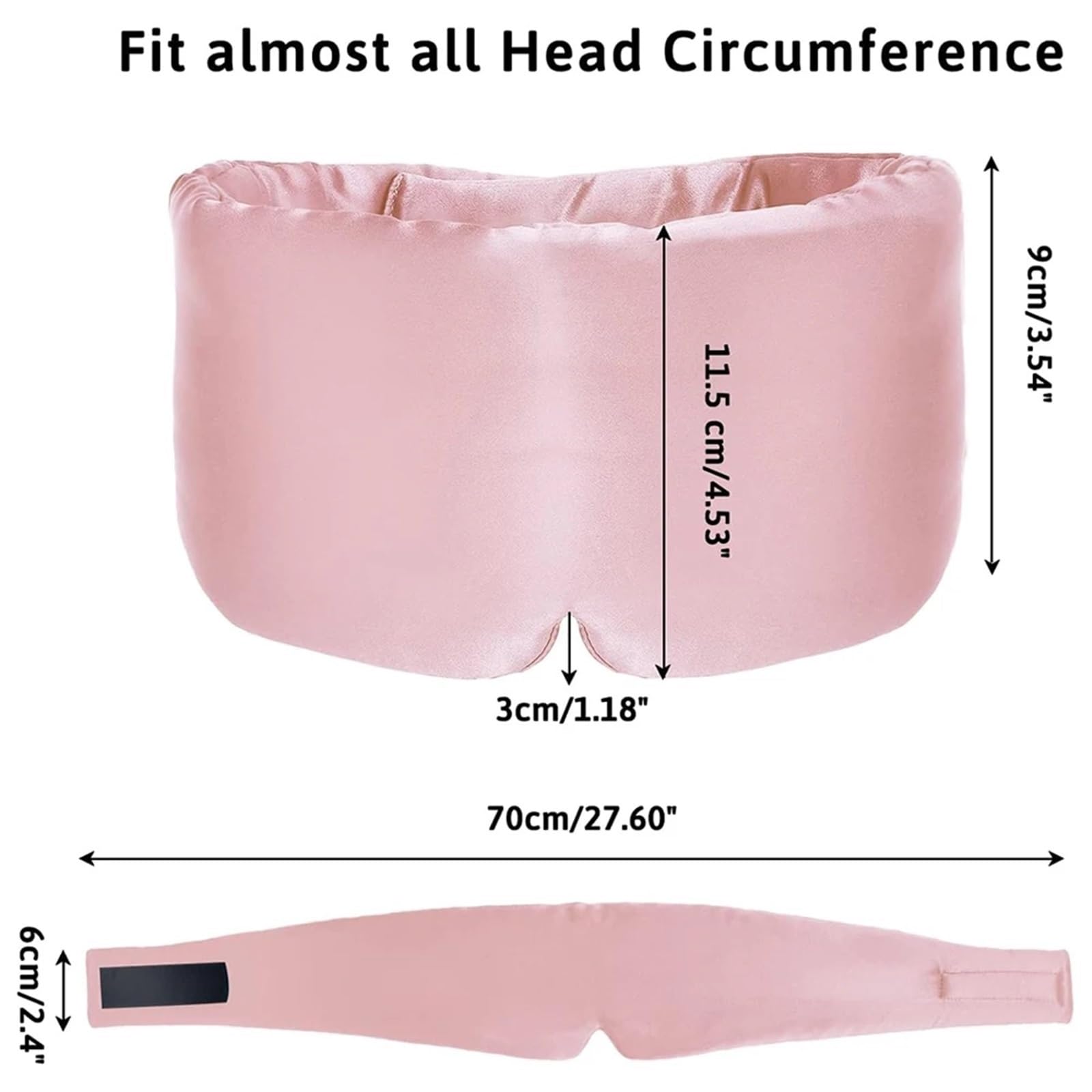 Maschera for Dormire in Seta di gelso, 3 Pezzi, Copertura for Gli Occhi in, Maschera for Oscurante for Chi Dorme Lato, Benda for da Viaggio Morbida e Liscia per Occhi Notte