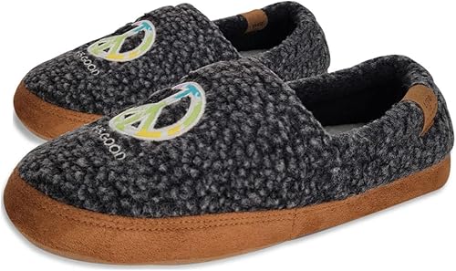 LIFE IS GOOD Pantuflas tipo mocasín para mujer, de gamuza y forro polar, con espalda cerrada, pantuflas de felpa y esponjosas con suela de goma para