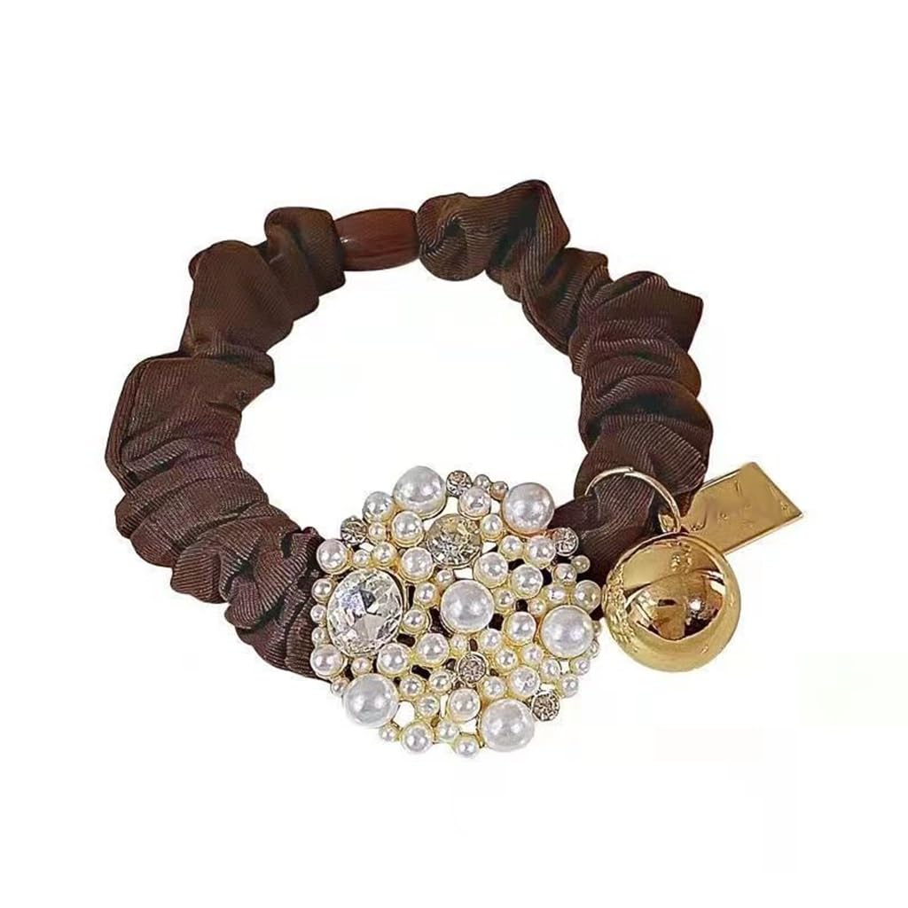 Anneau de cheveux avec boule decoration delicate et bande tete haut confort