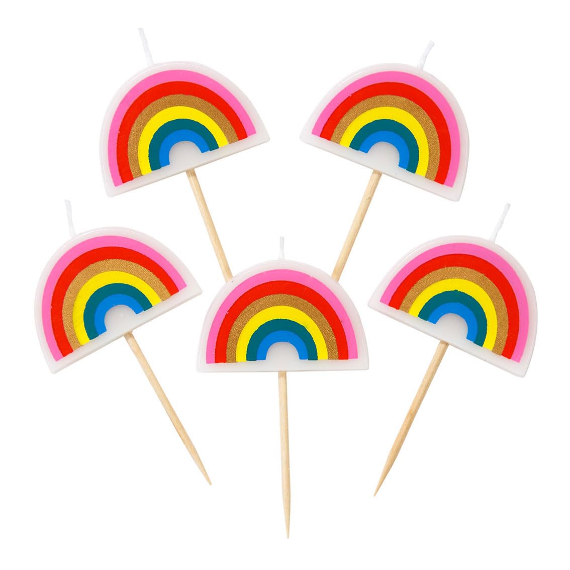 Talking Tables 12 Candeline Per Torta Di Compleanno Ondulate - Arcobaleno, Altezza 12,5 Cm - Qualità Premium E Confezione Riciclata - 4