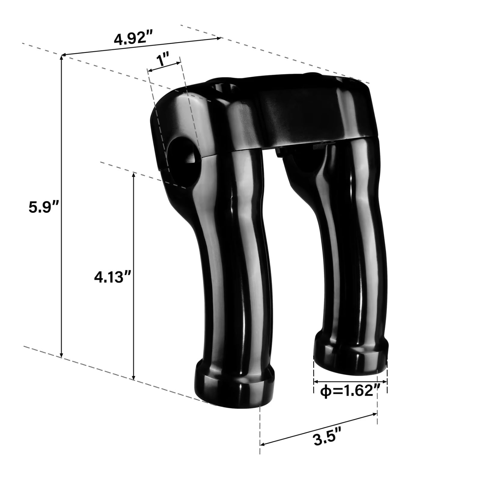Moto Riser Manubrio per Breakout per FXBR 2023 114 per FXBRS 2018 2019 2020 per FXBR 2018-2019 Riser Manubrio Nero da 4" Morsetto Superiore da 1" Parti per Moto