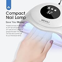 Vista 5 de Lámpara de uñas UV de 72W, luz UV para uñas de gel con sensor inteligente, 3 ajustes de temporizador y pantalla LCD, secador de uñas portátil