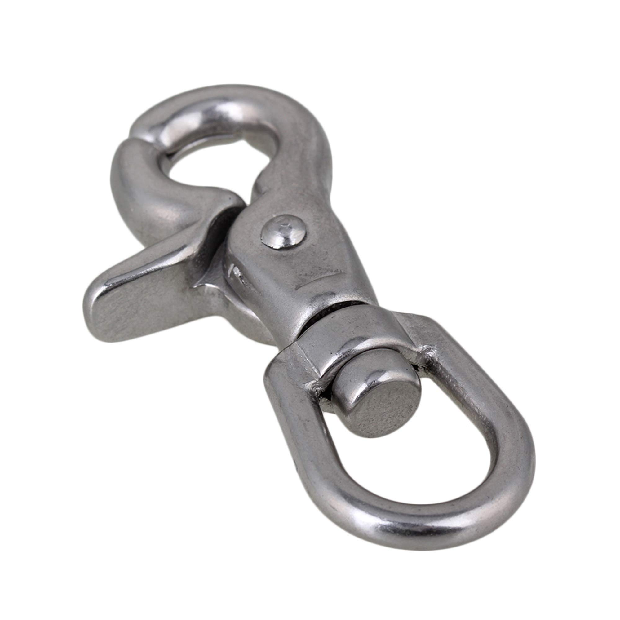 Mousqueton pivotant inox 304 haute résistance avec fermoir à œil tournant anti-torsion argent