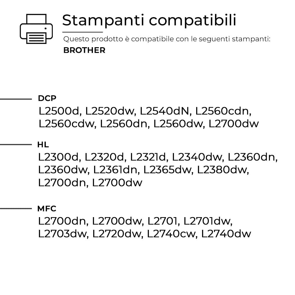 alphaink 3 Toner TN2320 Compatibile TN-2320 TN-2310 per stampanti Brother MFC-L2700DW MFC-L2700DN HL-L2340DW HL-L2300D DCP-L2500D DCP-L2520DW DCP-2560CDW HL-L2300D HL-L2340DW HL-L2700DN MFC-L2740DW