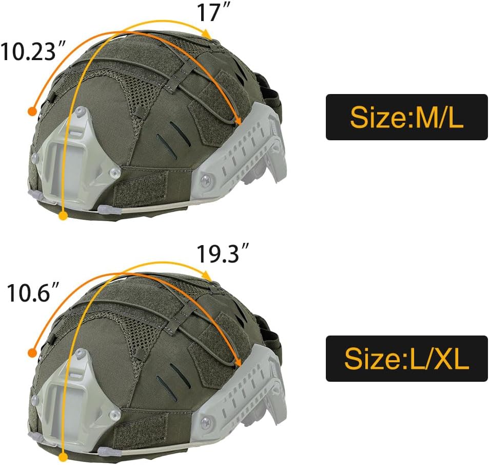 IDOGEAR Tactical Helmet Cover with Battery Pouch for M/L L/XL Fast Helmet Counterweight Pack Camouflage Cloth Fit PJ BJ MH Helmet