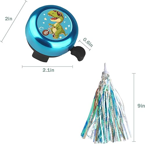 Miniatura 6 de Campana de bicicleta para niños con 2 piezas de serpentinas de bicicleta para niñas, lindos accesorios para bicicletas de niños
