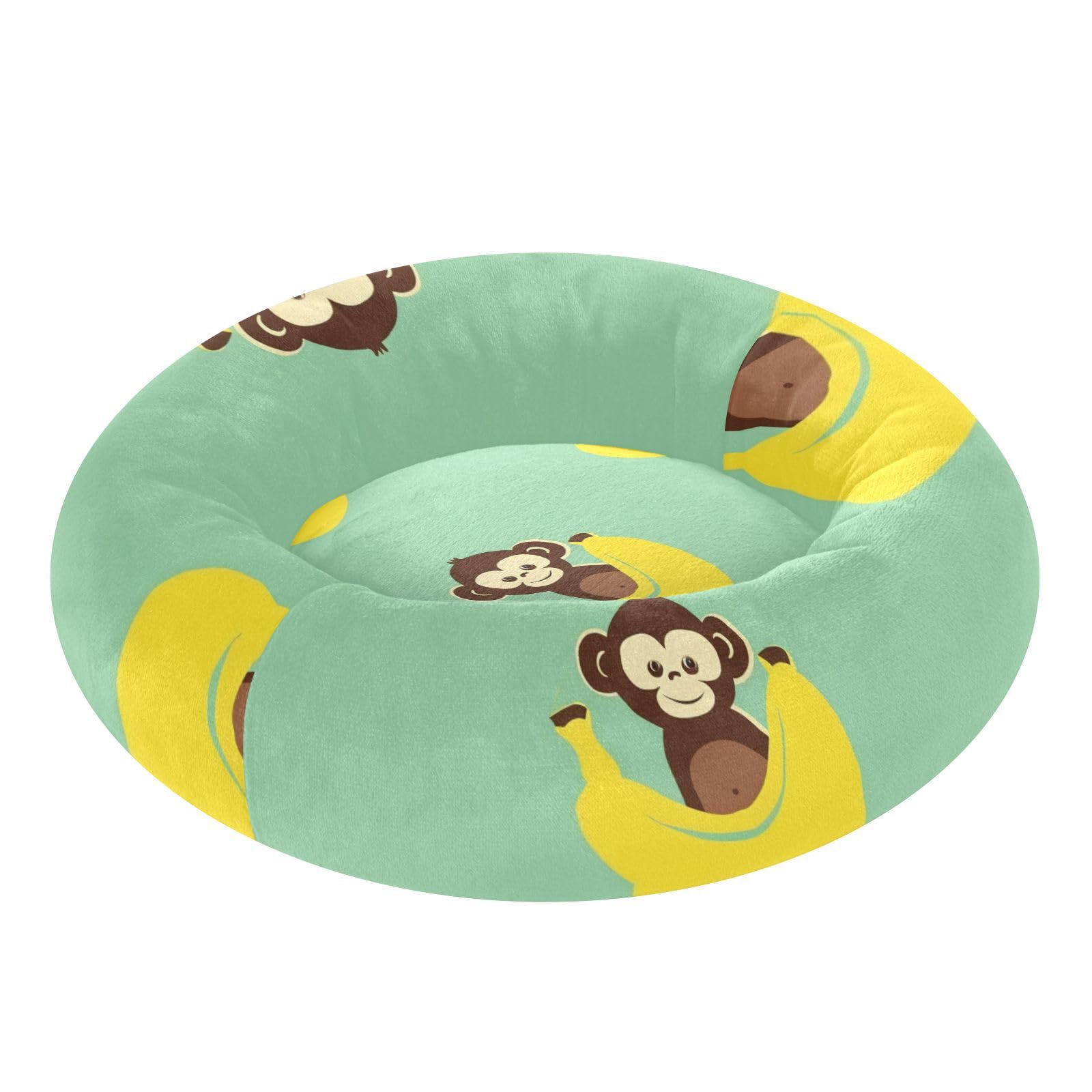 Lit pour chien de petite taille chaud et confortable panier chat motif singes rétro S