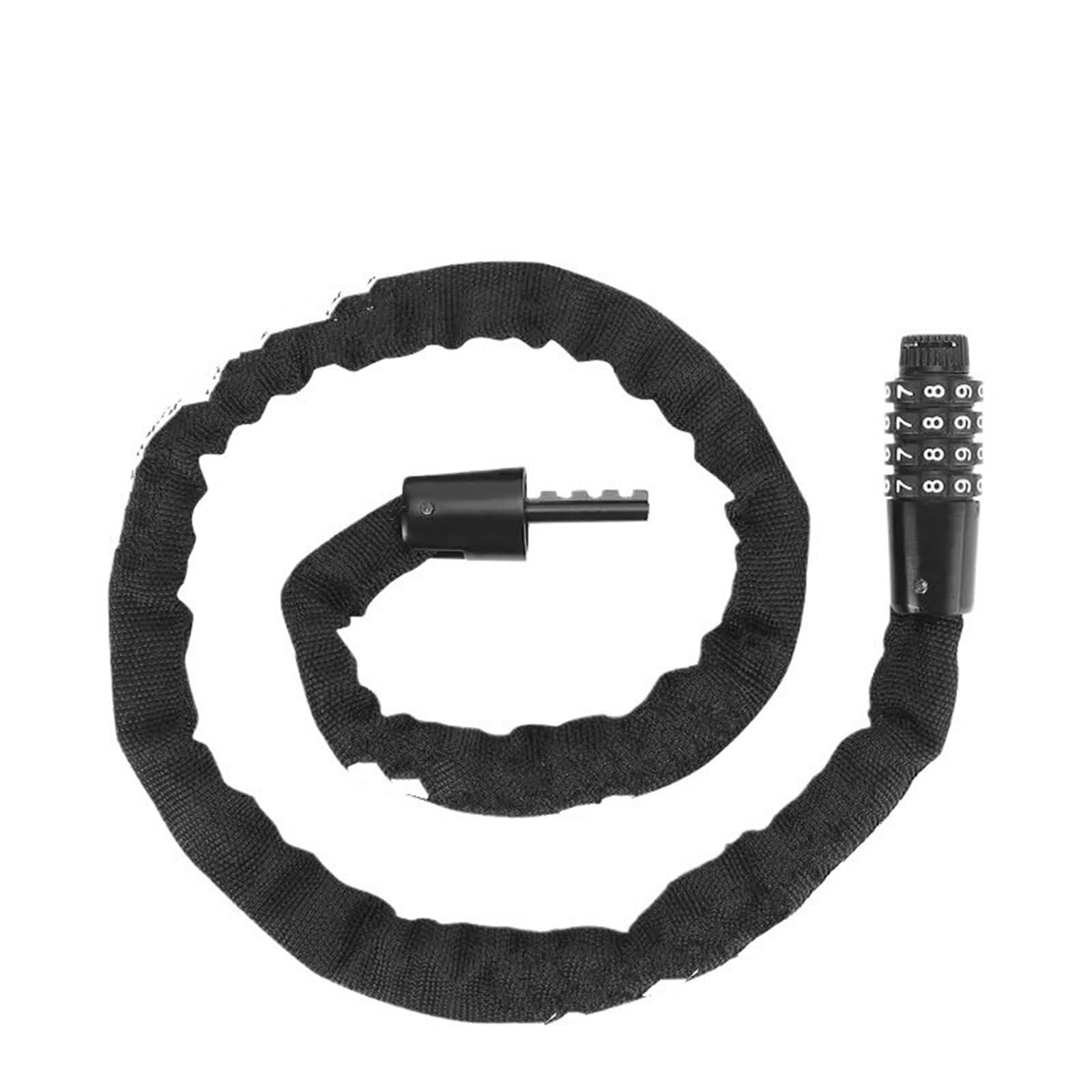 Motorcycle Handlebar Lock Combination Bike Chain Lock 65-150cm Portable Anti-Theft 4 Code Safety Bicycle MTB Road Accessories Motorbike Lock Security(90cm)