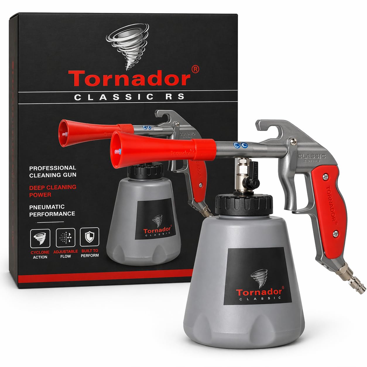 TORNADOR Pistola de limpieza de aire pulsado para coche Z-010RS para limpieza de alfombras y asientos interiores de vehículos automóviles