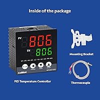 Vista 2 de Controlador de temperatura PID, voltaje Coiliiot AC100-240V, pantalla LED, salida dual de relé y SSR, una salida de alarma, termostato PID