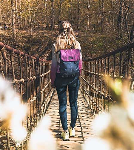 Ela Mo Rucksack Damen - Daypack schön u. durchdacht - Laptop Rucksäcke für Frauen - Anti Diebstahl Tasche für Schule, Uni, Business (Berry)