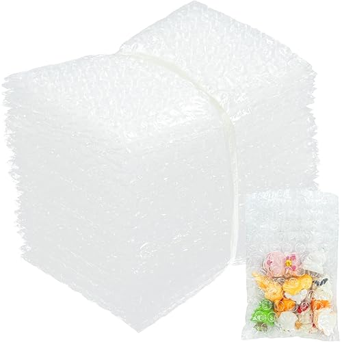 50-Pack 4"x6"Clear Bubble Out Bags for Packing & Shipping – Double-Wall Bubble Cushioning Pouch for Moving & Fragile small Items Storage