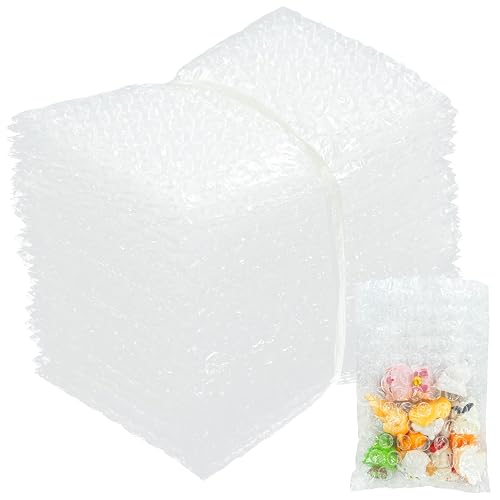 50Pack Clear Bubble Out Bags, 4" x6" Bubble Pouches Wrap | Double-Wall Shockproof Bubble Cushioning,Lightweight Durable,Ideal for Shipping,Moving Fragile Small Items Storage