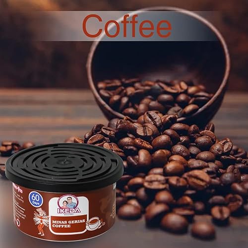 Miniatura 4 de Ikeda Scents Ambientadores para automóvil aroma a café Minas Gerais, latas orgánicas, eliminador de olores, de larga duración, fragancia fuerte,