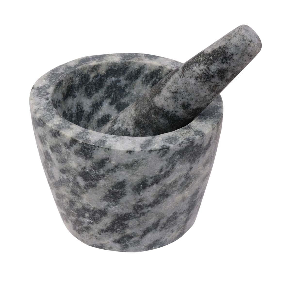 CHAKRADHARI Natural Hansraj Stone Round Kharal (6 Inch) Mortar and Pestle for Spices, Herbs & Ayurvedic Grinding-image-18