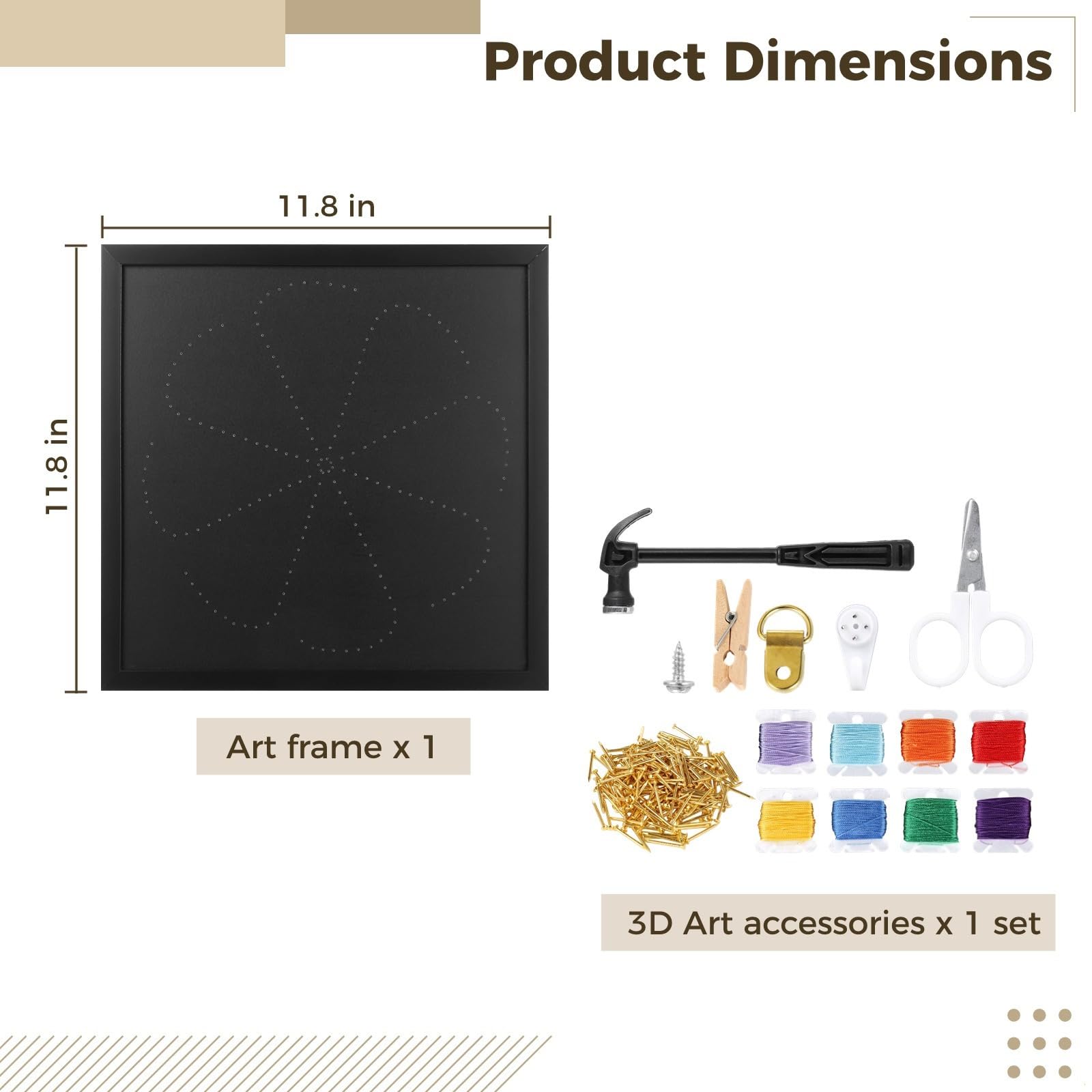 Kronabelle 3D String Art Bastelset für Anfänger, DIY Nail Art Dekoration, Wandkunst für Erwachsene, Einzigartige Geschenkidee für Zuhause oder Büro