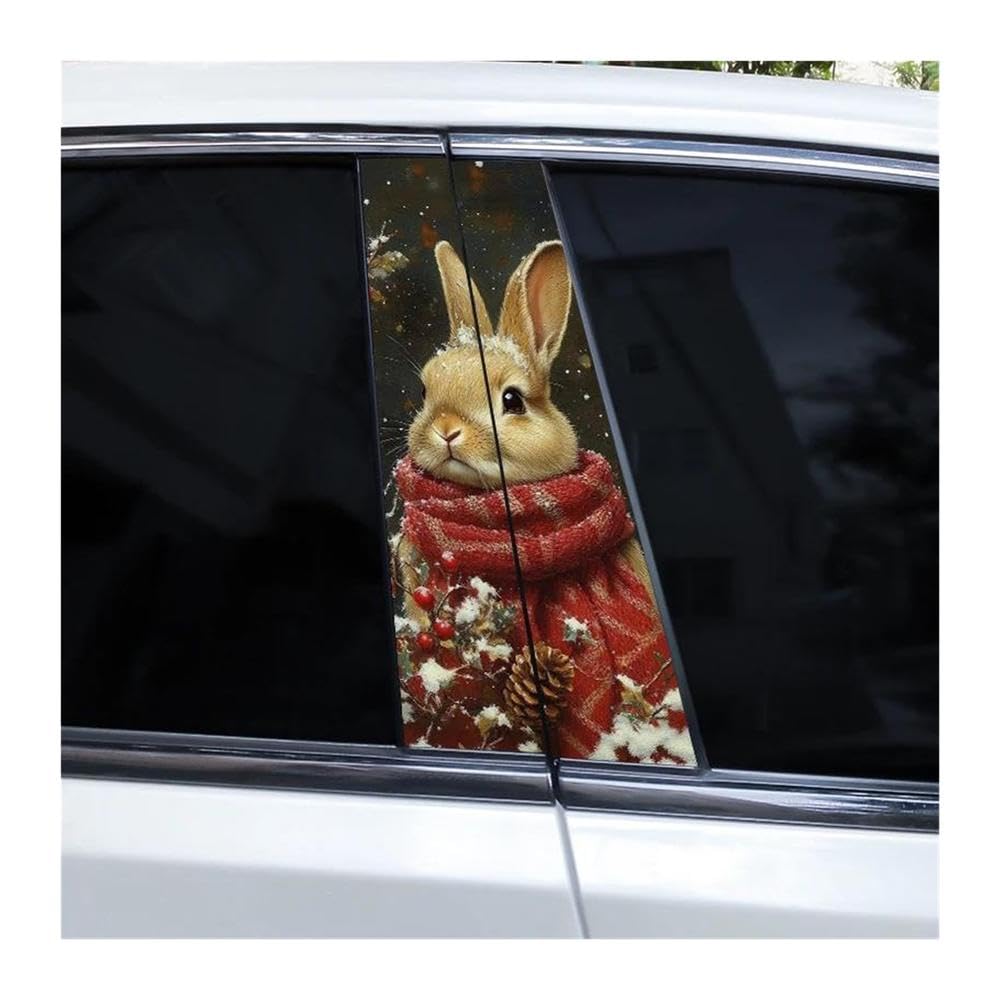 Body Parts 2pcs Car B-Pillar Decorative Decals Animals Car Center Column Stickers DIY Waterproof(H)