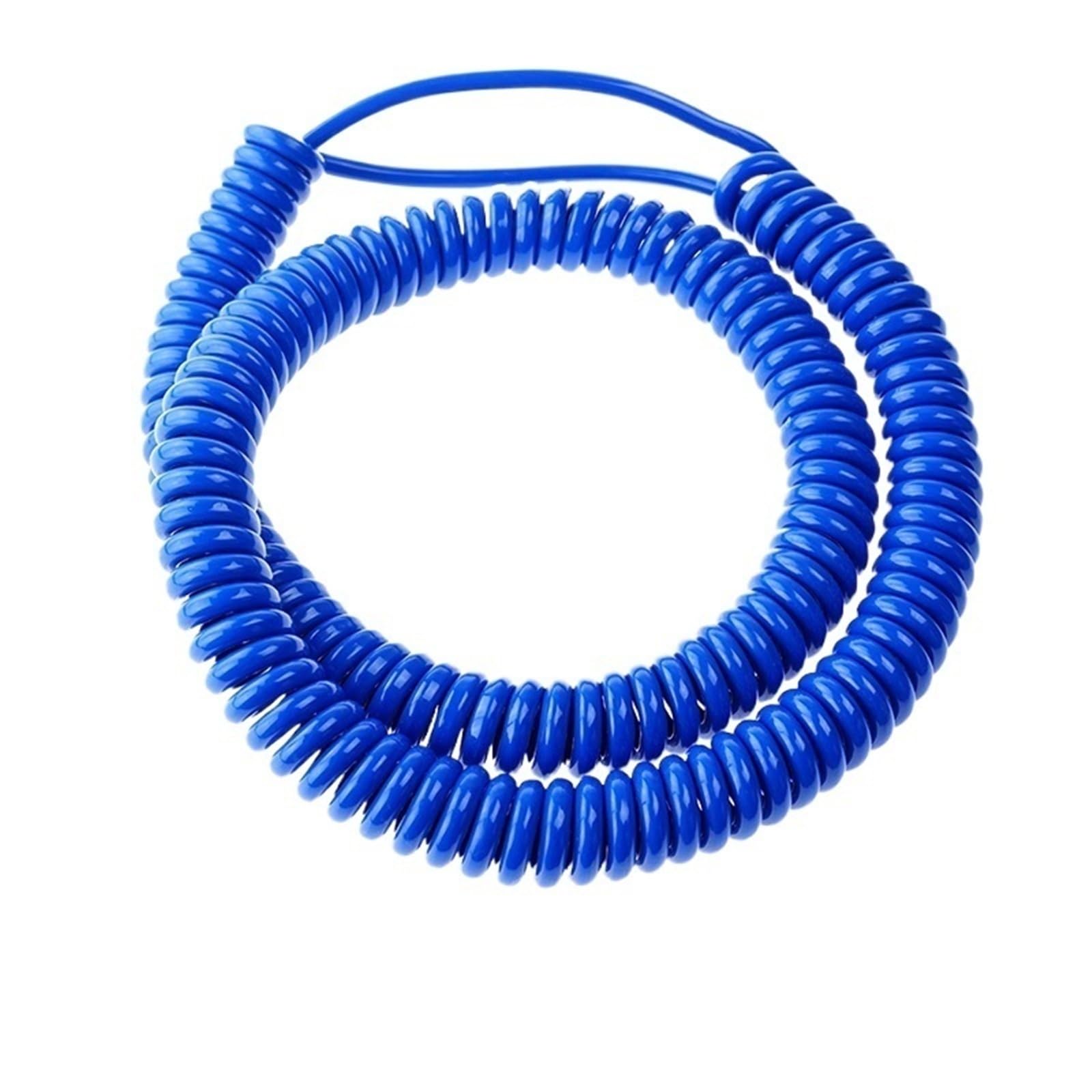 Blaues 2-adriges Spiralkabel 17AWG Anschlussspannung Schrumpfbare Elastizität Verlängern 1mm2 Federhelical Line Stretch Flexibel(Straight 5 meters)